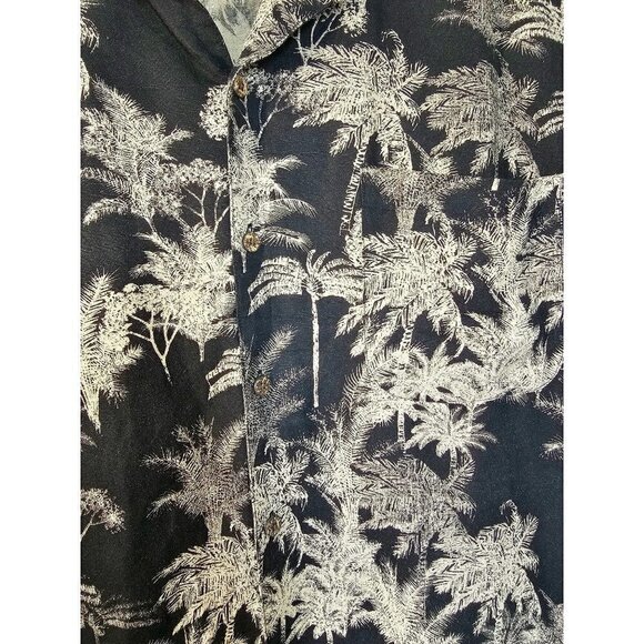 VTG La Cabana Hawaiian Shirt 2XL All Night Long Linen Blend Short Sleeve Mens - Picture 6 of 6